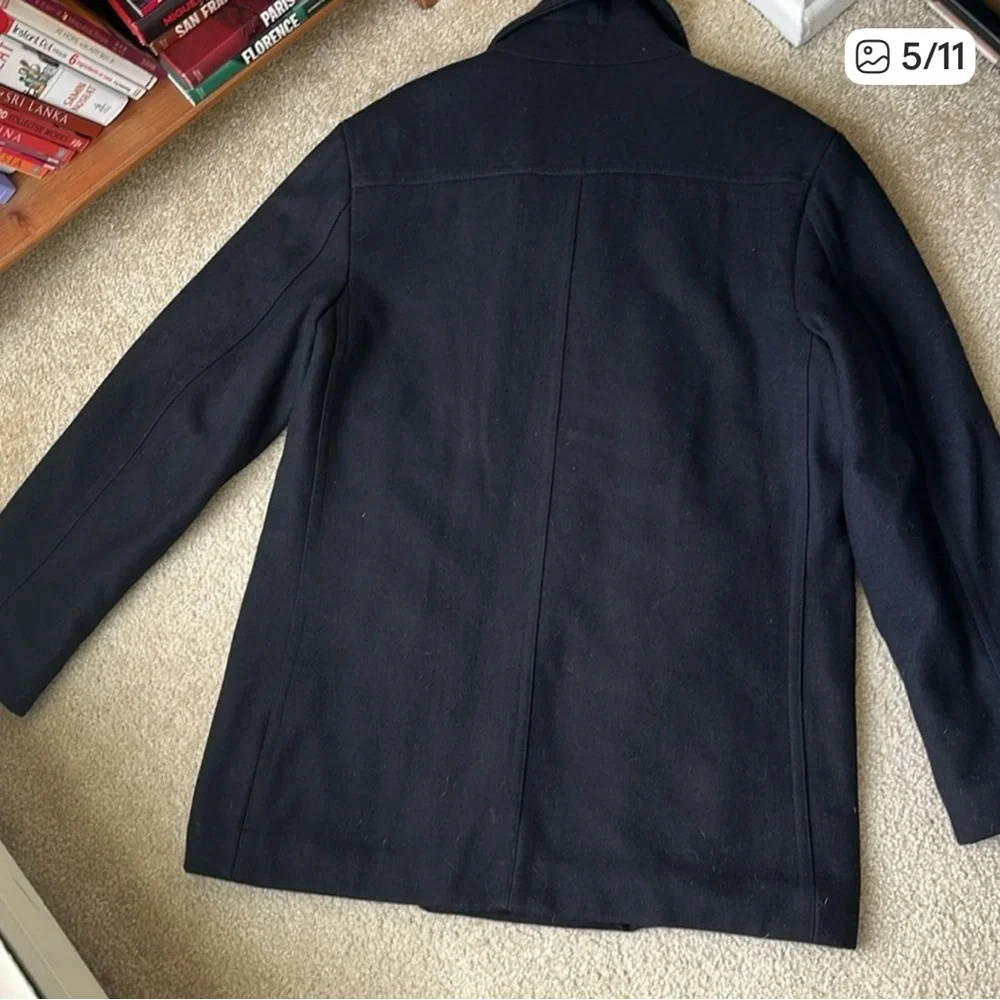 Merona Black Pea Coat. Men’s L - Picture 4 of 11